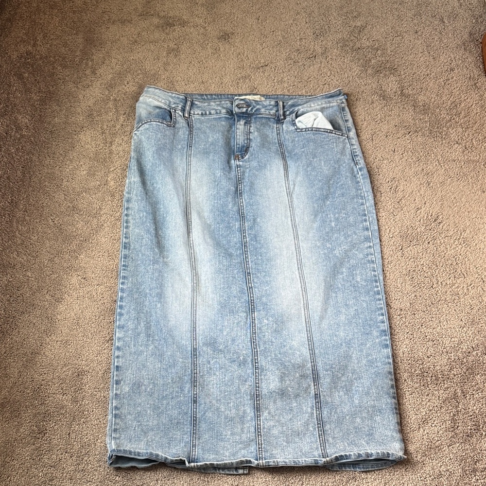 C Est. 1946 Denim Maxi Skirt Blue High Rise SIZE 16
